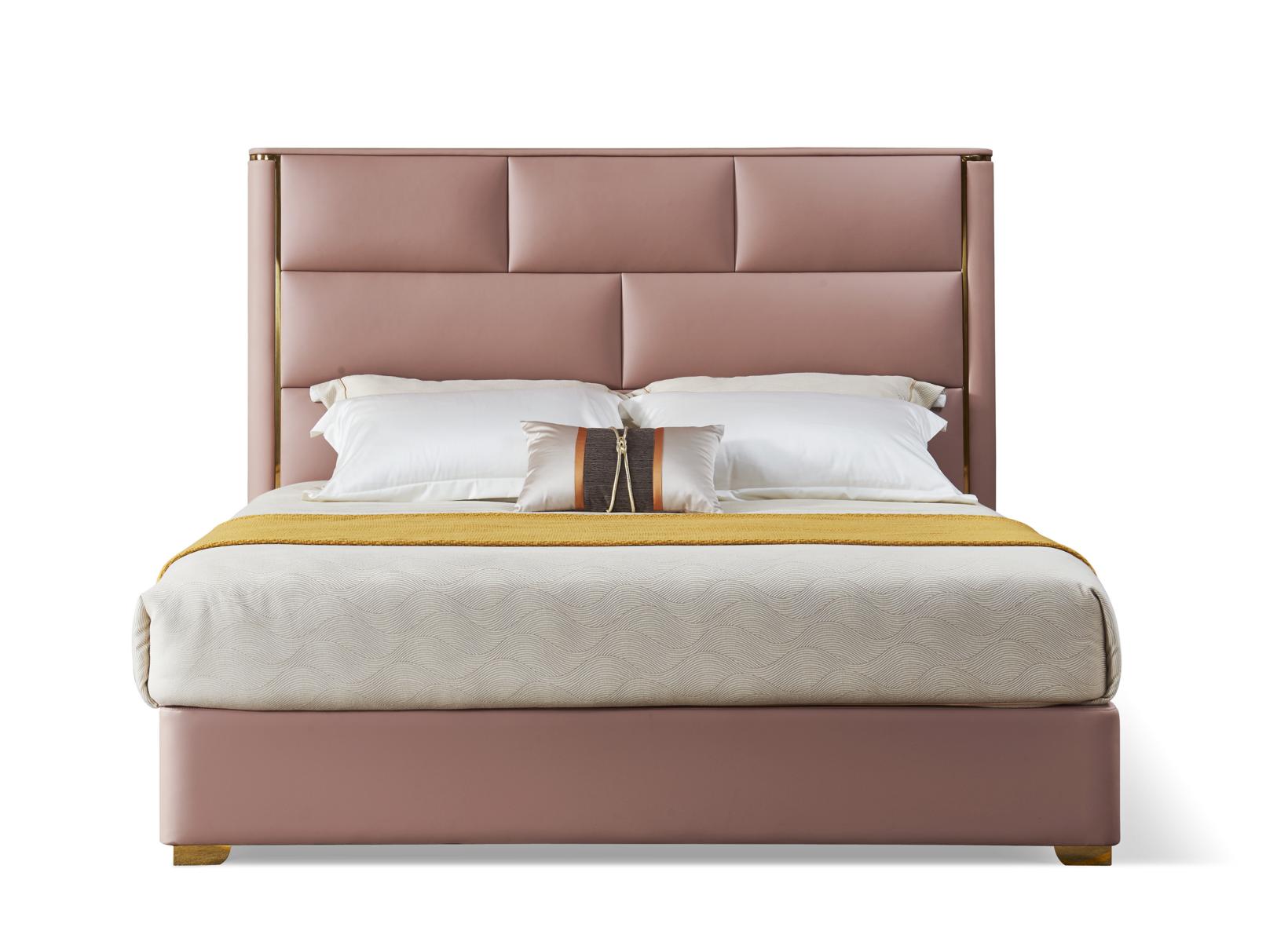Designer Bett Schlafzimmer Betten Leder Hotel Luxus Polster Sitz Bettgestell Neu
