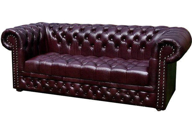 Chesterfield Design 3 Sitzer mit Bettfunktion Sofa Couch Polster Braun Couchen
