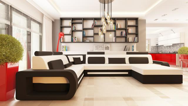 Couch Ecksofa Wohnlandschaft Schlafsofa Federkern Stoffsofa Textil großes Sofa Sofort