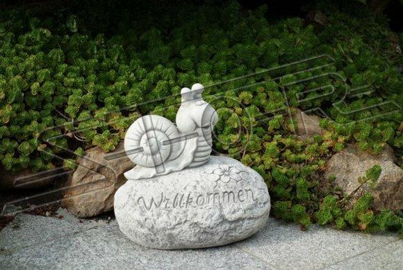Schild Welcome Schnecke Willkommens Schilder Garten Figur