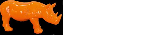 Design Nashorn Figur Statue Skulptur Figuren Skulpturen Dekoration