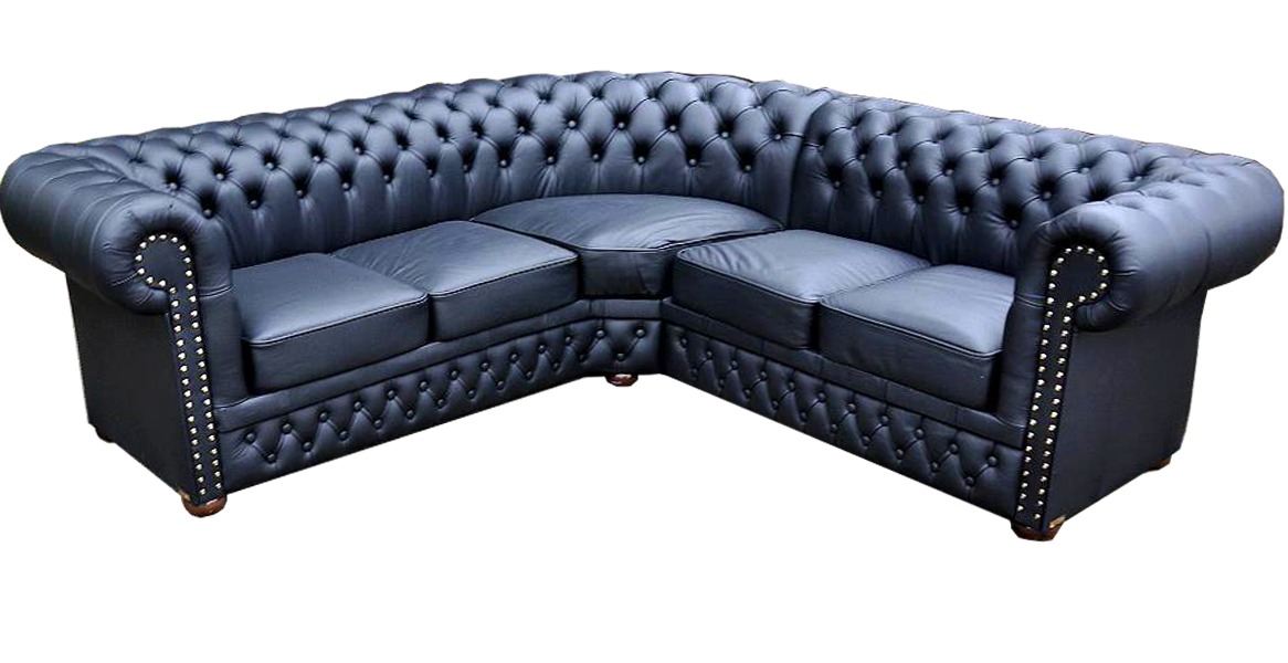 Chesterfield Ecksofa Ledersofa Sofa Wohnlandschaft Eckgarnitur