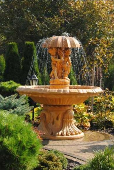 Springbrunnen Garten Teich Brunnen 176cm Steinbrunnen Gartenbrunnen