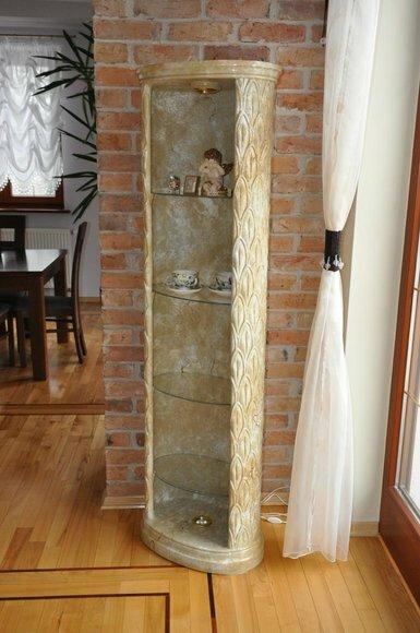XXL Medusa Antik Stil Vitrine Bar Boden Dekor Vase Schrank Vintrinen Säule