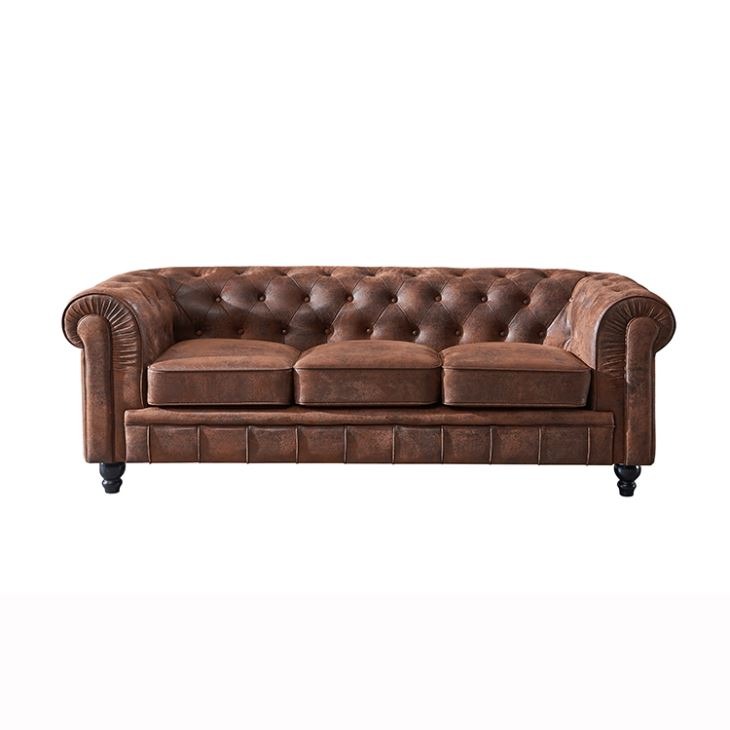 Deko Chesterfield Sofa Couch Polster Stoff Leder Couchen Garnitur Polster