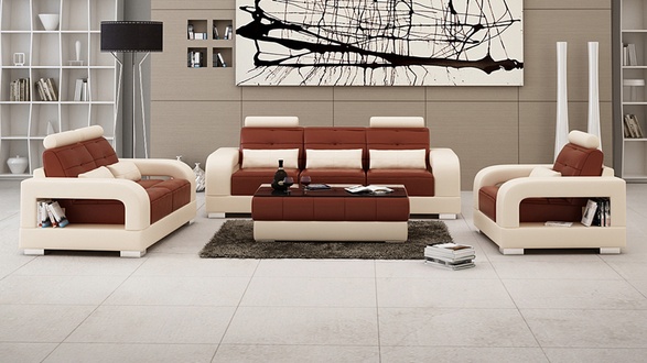 Wohnlandschaft Sofa Couch Stoff Leder Polster Sofas Eck Ecke Neu Textil