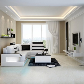 Eltmann Ecksofa Sofa Couch Polster Leder Garnitur Wohnlandschaft Ecke