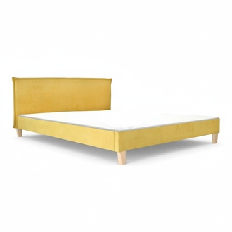 140x200cm Gelbes Bett Polster Doppel Ehe Betten Design Retro Klassiker