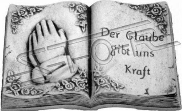 Grab Text Der Glaube gibt uns Kraft Grabschmuck Stein Dekoration
