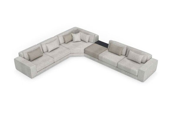 Grau Ecksofa L Form Wohnlandschaft Couch Möbel Textil Holz Sofa Couchen