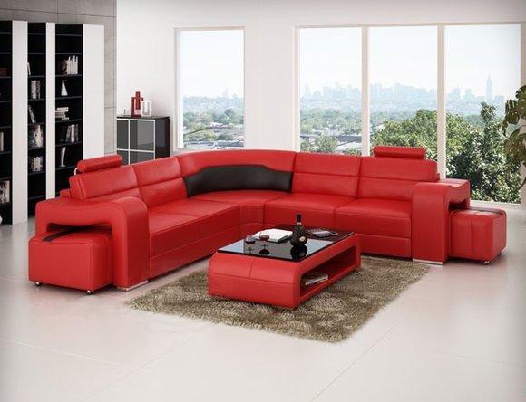 Ledersofa Ecksofa Eckcouch Wohnlandschaft L Form Couch Sofa Pisa
