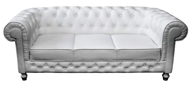 Chesterfield Design Couch Sofa 3 Sitzer Polster Leder Sofas Couchen Weiß