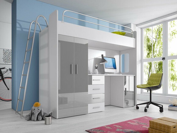 DOPPELSTOCKBETT STOCKBETT BETT KINDERZIMMER ETAGENBETT MIT SCHREIBTISCH