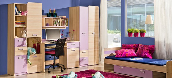 Komplett Jugendzimmer Kinderzimmer Bett Großer Bettkasten Schreibtisch