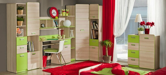 Komplett Jugendzimmer Kinderzimmer Kommode Schreibtisch Großer Eck