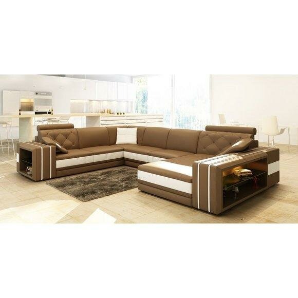 Wohnlandschaft Designer Sofa Couch Big Polster Leder Modern Sofas Eck Ecke