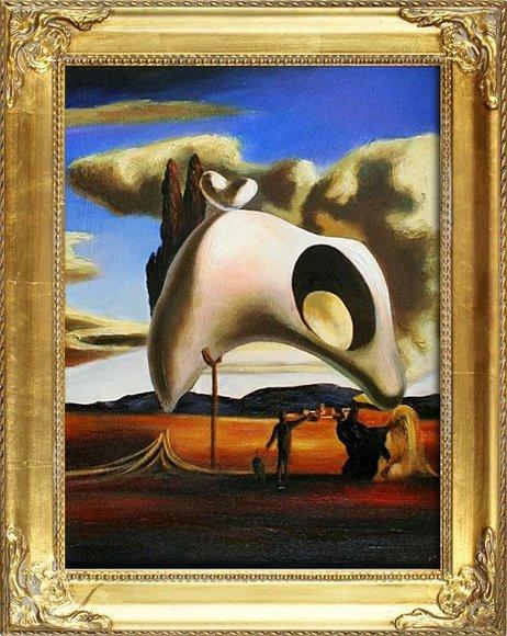 SALVADOR DALI "ATAVISTISCHE RUINEN GEMÄLDE ÖLBILD BILD MIT