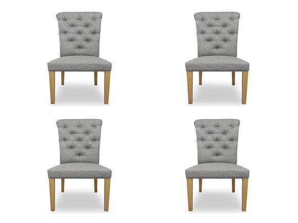 4x Stühle Stuhl Polster Design Lounge Sitz Lehn Garnitur Sessel Chesterfield