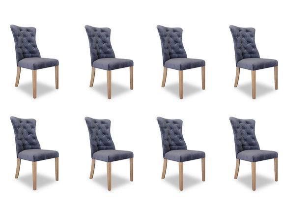 8x Stühle Stuhl Polster Design Chesterfield Garnitur Sessel Komplett Set!