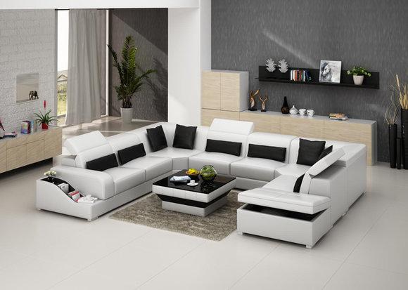 Ledersofa Couch Wohnlandschaft Dekor Eck Modern Ecksofa Design Garnitur