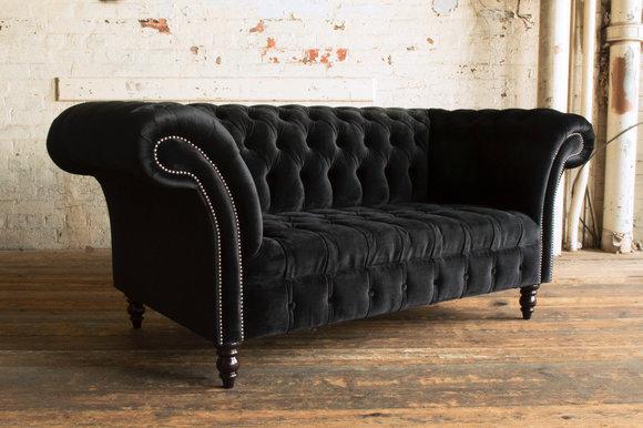 Chesterfield Design Luxus Couch Polster Sofa Sitz Garnitur Leder Textil