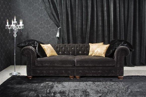 Chesterfield Couch Polster Sofas Sofa Klassische Textil Leder 3 Sitzer