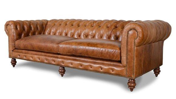 Chesterfield Couch Polster Sofas Klassische Leder Textil Sofa 3 Sitzer Neu