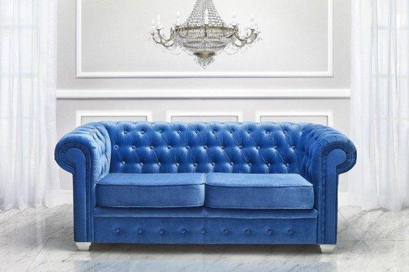Chesterfield Design Luxus Polster Garnitur Sofa Couch Sitz Leder Textil