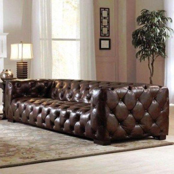 XXL Big Sofa Sofas Couch Chesterfield 240 cm Polster 4 Sitzer Textil Leder