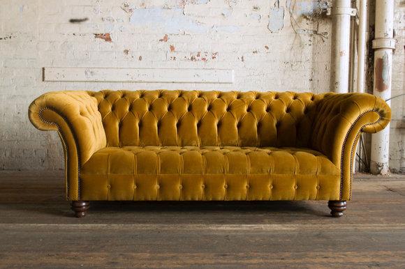 Chesterfield Design Luxus Polster Sofa Garnitur Couch Sitz Textil Leder