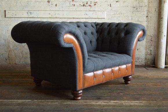Chesterfield Sessel Fernseh Design Dekorative Polster Sofa Couch Textil