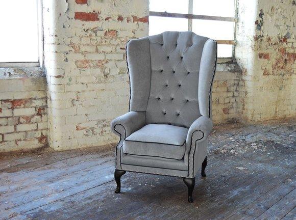 Ohrensessel Sessel Fernseh Chesterfield Design Polster Sofa Couch Textil