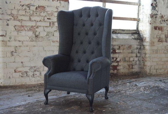 Ohrensessel Sessel Fernseh Design Chesterfield Polster Sofa Couch Textil