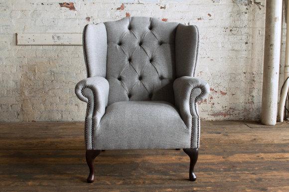 Ohrensessel Sessel Fernseh Design Polster Sofa Couch Dekor Chesterfield