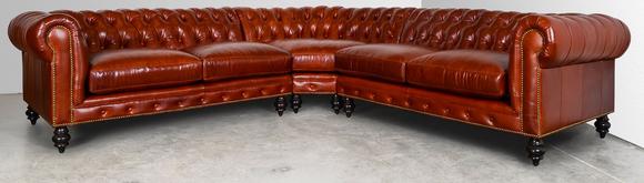 Chesterfield Ecksofa Sofa Couch Ledersofa Polster Eck Dekor Garnitur Couch