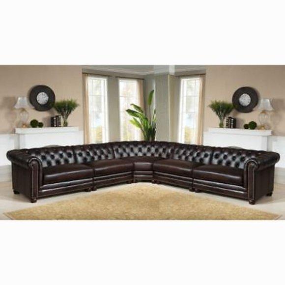 Chesterfield Ecksofa Sofa Couch Ledersofa Polster Eck Garnitur Dekor Couch