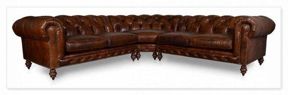 Dekor Chesterfield Ecksofa Sofa Couch Ledersofa Polster Eck Couch Garnitur