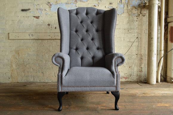 Ohrensessel Sessel Fernseh Design Polster Sofa Textil Couch Chesterfield