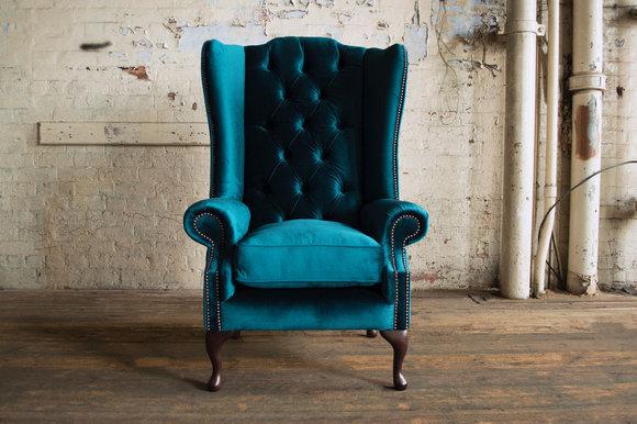 Ohrensessel Sessel Fernseh Design Polster Sofa Couch Chesterfield Dekor