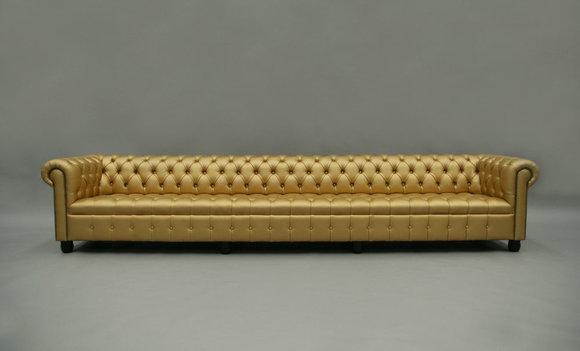 XXL Big Sofa Couch Chesterfield 480cm Polster Sofas 9 Sitzer Leder