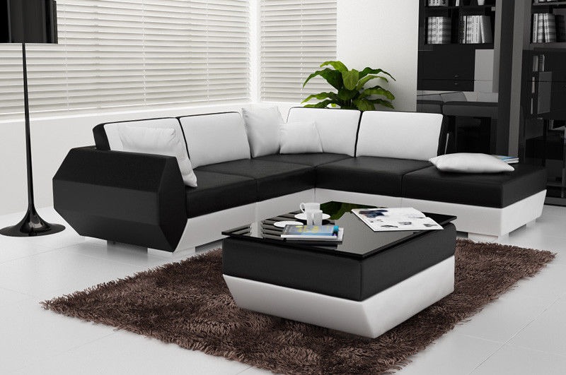 Ledersofa Couch Sofagarnitur Neu Ecksofa Eck Garnitur Dekor Modern Design