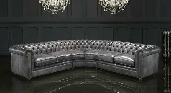 Chesterfield Ecksofa Eckcouch Designer Sofa Couch Samt Ledersofa