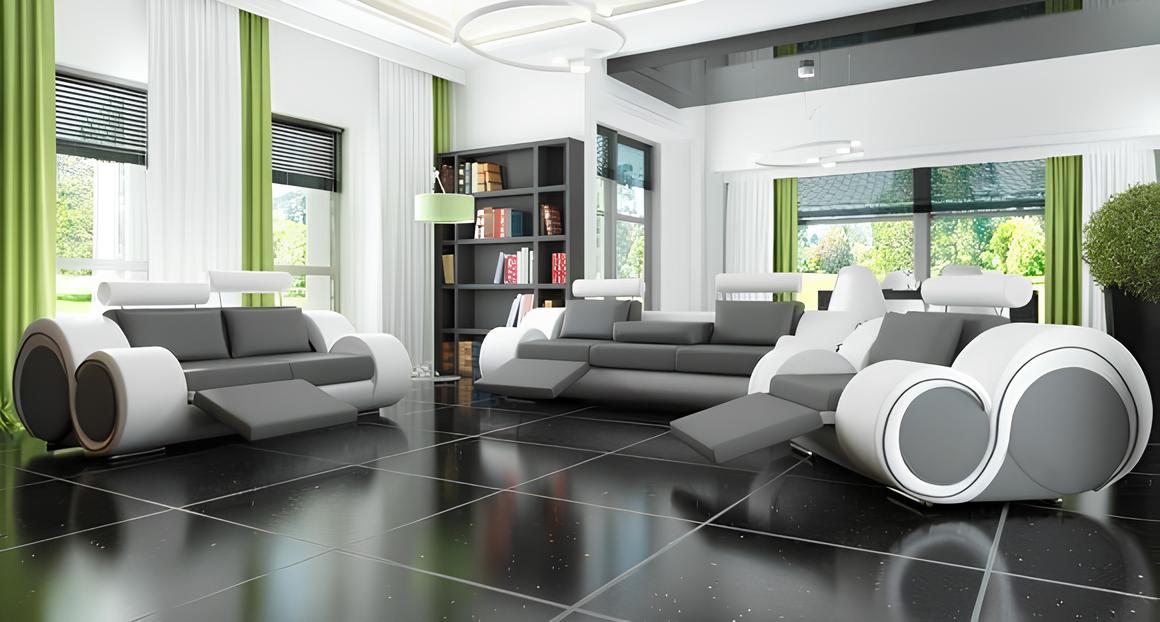 Designer Ledersofa 3-Sitzer Berlin