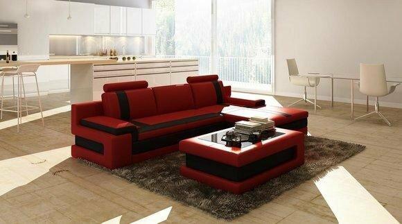 Ledersofa Couch Wohnlandschaft L Form Design Modern Sofa Eck Sofas