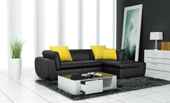 Ledersofa Couch Wohnlandschaft Ecksofa Eck Garnitur Design Modern Sofa F_3014B