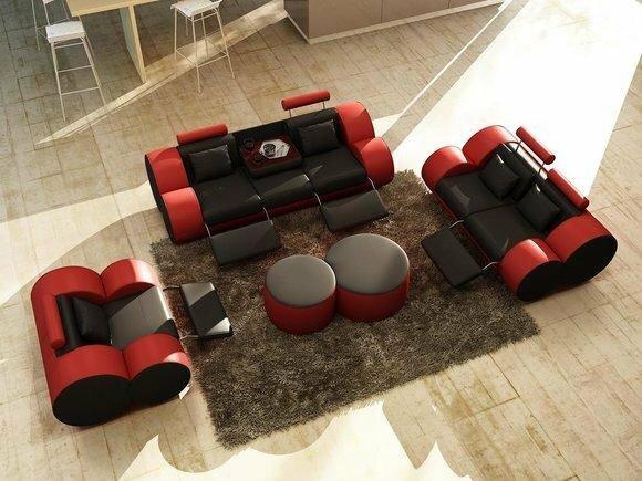 Moderne Wohnzimmer Couch Sitz Polster Garnitur Sofas 3+2+1 Design