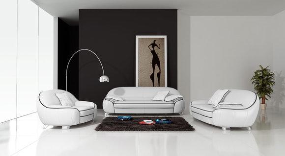 Ledersofa Couch Wohnlandschaft 3+2+1 Sitzer Garnitur Design Modern Sofa F3013