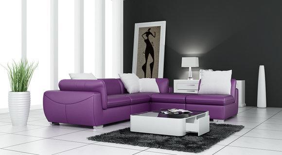 Ledersofa Couch Wohnlandschaft Ecksofa Eck Garnitur Design Modern Sofa F3014