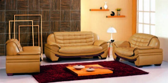 Sofagarnitur Couch Polster Sofa Leder Wohnzimmer Sitz 3+2+1 Set Garnituren