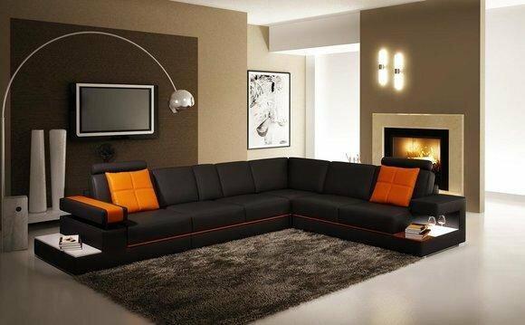Ledersofa Couch Wohnlandschaft Ecksofa Eck Modern Garnitur Design Dekor